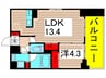 ORSUS UMEJIMA 1LDKの間取り