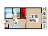 富士美ハイツ 1Kの間取り