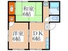 サンモリッツ 2DKの間取り