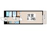 桜テラス 1Kの間取り