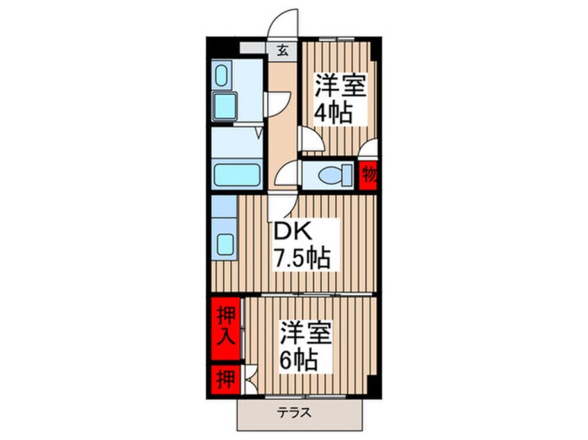 間取図 プリムロ－ズ