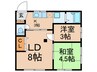 第一村田マンション 2LDKの間取り