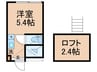Nano上落合 1Rの間取り