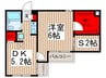 ブリックス幕張 1DK+Sの間取り