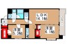 カサベルテ 2LDKの間取り