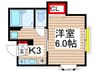 メゾンアシール 1Kの間取り