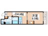 カーサハッピー中川 1DKの間取り