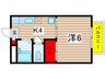 カサベルテ新検見川１ 1Kの間取り