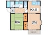 ヴィラ中原 2Kの間取り