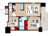 Park Axis 台東根岸9階～14階 2LDKの間取り