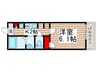 グレイスフロント 1Kの間取り