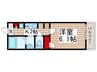 グレイスフロント 1Kの間取り