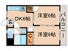 メゾン鈴木 2DKの間取り