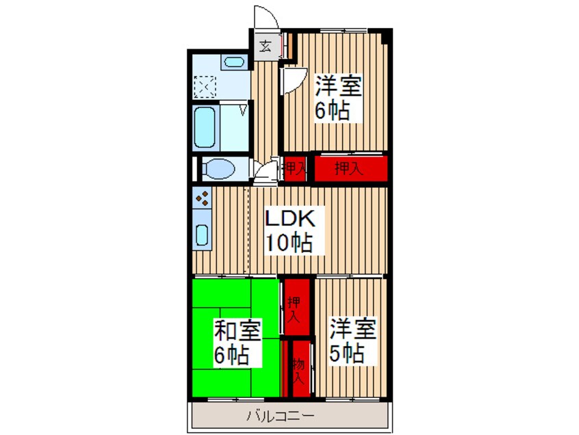 間取図 日商岩井北浦和ﾏﾝｼｮﾝＢ棟(722)