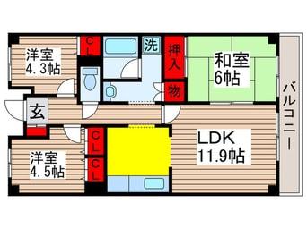 間取図 グロリオール里見
