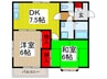 ヴィブレ町谷 2DKの間取り