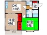 ヴィブレ町谷 2DKの間取り