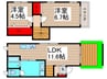 柏井一戸建 2LDKの間取り
