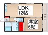 キャッスルセキグチ 1LDKの間取り