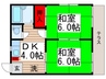 ハイツＫ 2DKの間取り