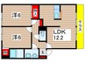 アルメリーナ2 2LDKの間取り
