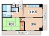パークサイド田中 2DKの間取り