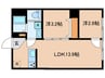 茗荷谷ハウス 2LDKの間取り
