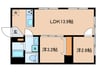 茗荷谷ハウス 2LDKの間取り