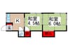 富岡荘 2Kの間取り