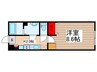 クラージュ柏 1Kの間取り