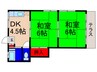 富士コーポ 2DKの間取り