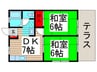 サンシティ－Ａ 2DKの間取り