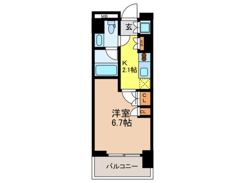 間取図 ﾊﾟ-ｸｱｸｼｽ蒲田ｽﾃ-ｼｮﾝｹﾞ-ﾄ