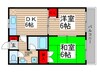 ペルテ津田沼 2DKの間取り