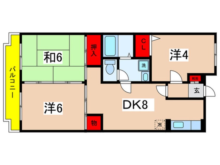 間取図 サンモ－ル鶴川