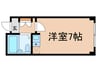 芦川ハイツ 1Rの間取り