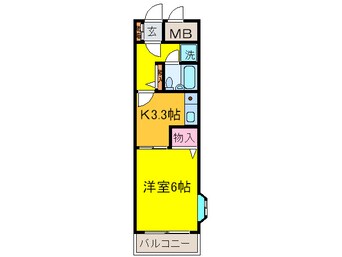 間取図 ﾗｲｵﾝｽﾞﾏﾝｼｮﾝ武蔵新城第5-206
