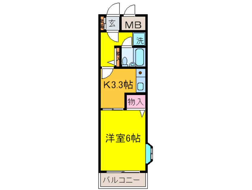 間取図 ﾗｲｵﾝｽﾞﾏﾝｼｮﾝ武蔵新城第5-206