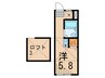 上馬ＷＥＳＴ 1Rの間取り