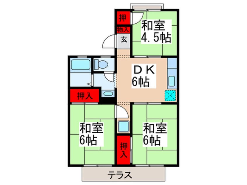 間取図 栗原コ－ポＡ棟