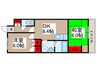 エステシオン東所沢 2DKの間取り