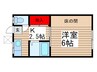 河内荘 1Kの間取り
