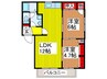フジヤクレストコ－トＡ 2LDKの間取り