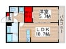 ウィステリア　シャト－ 1LDKの間取り