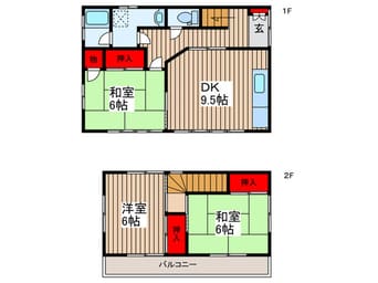間取図 原田様方貸家Ｂ