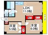 ハレクラニ 2LDKの間取り