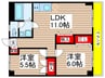 ハレクラニ 2LDKの間取り