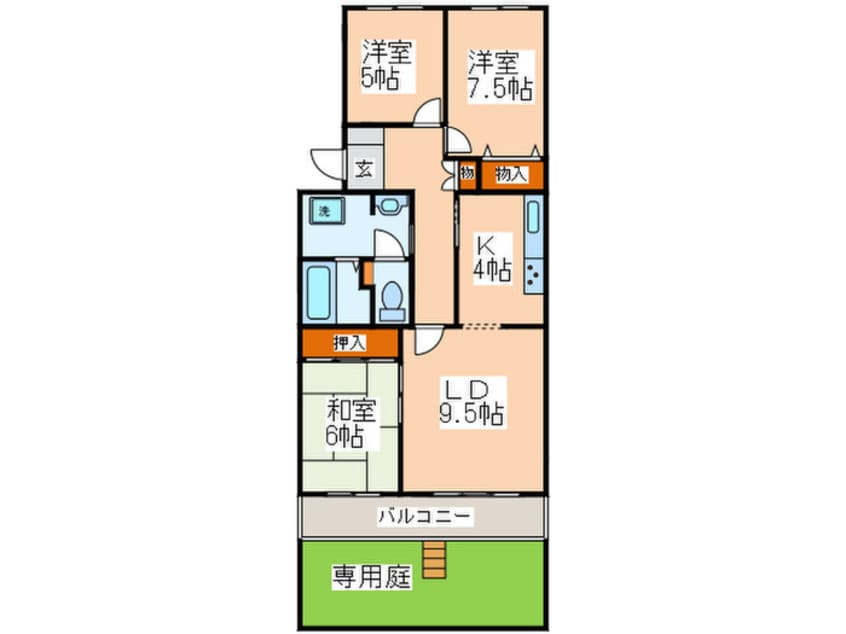 間取図 えびな国分団地８号棟（１０５）