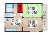 恩田コーポ 2DKの間取り