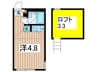 ユナイト上星川カステラール 1Rの間取り